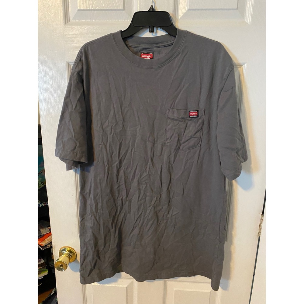 Wrangler Workwear Mens XLT Gray Short Sleeve Pocket T-Shirt Charcoal Tee